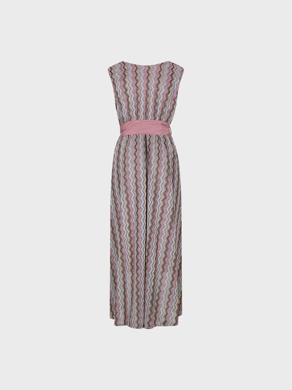 SANDRO FERRONE abito donna lungo senza maniche S14XBDBOMA ROSA LUREX estate 2024