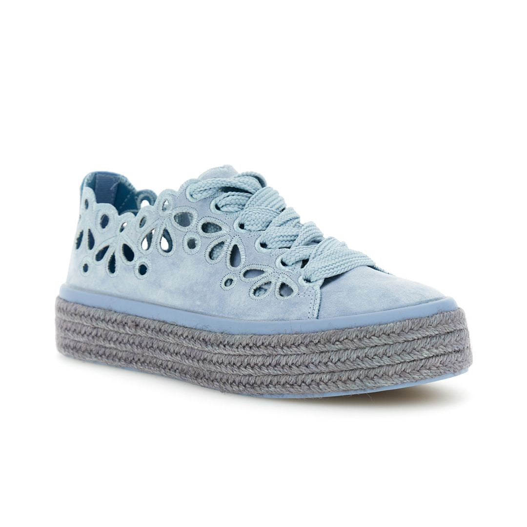 CAFèNOIR scarpe donna sneaker pelle scamosciata corda pizzo C1DM6060 B003 CELESTE estate 2026