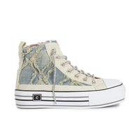 Thumbnail for CAFèNOIR scarpe donna sneaker mid denim strass C1DM9104 Z027 JEANS GIALLO estate 2025