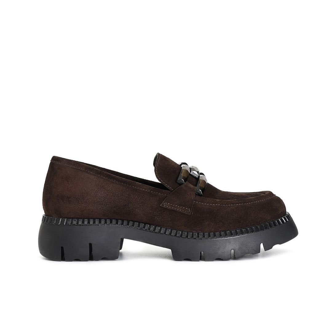 CAFéNOIR scarpe donna mocassino camoscio morsetto C1EB6061 M12 MARRONE inverno 2024