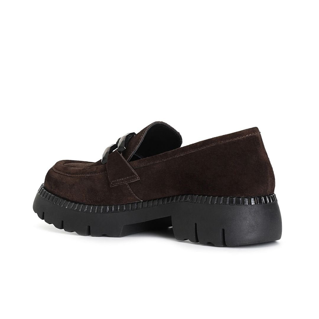 CAFéNOIR scarpe donna mocassino camoscio morsetto C1EB6061 M12 MARRONE inverno 2024