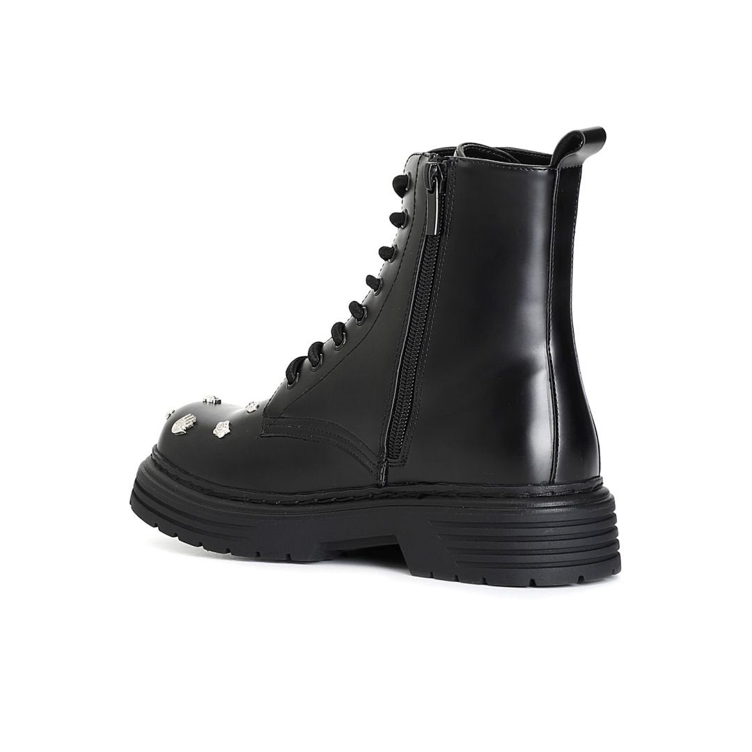 CAFèNOIR stivali anfibio donna tronchetti borchie C1FA9023 N001 NERO inverno 2024
