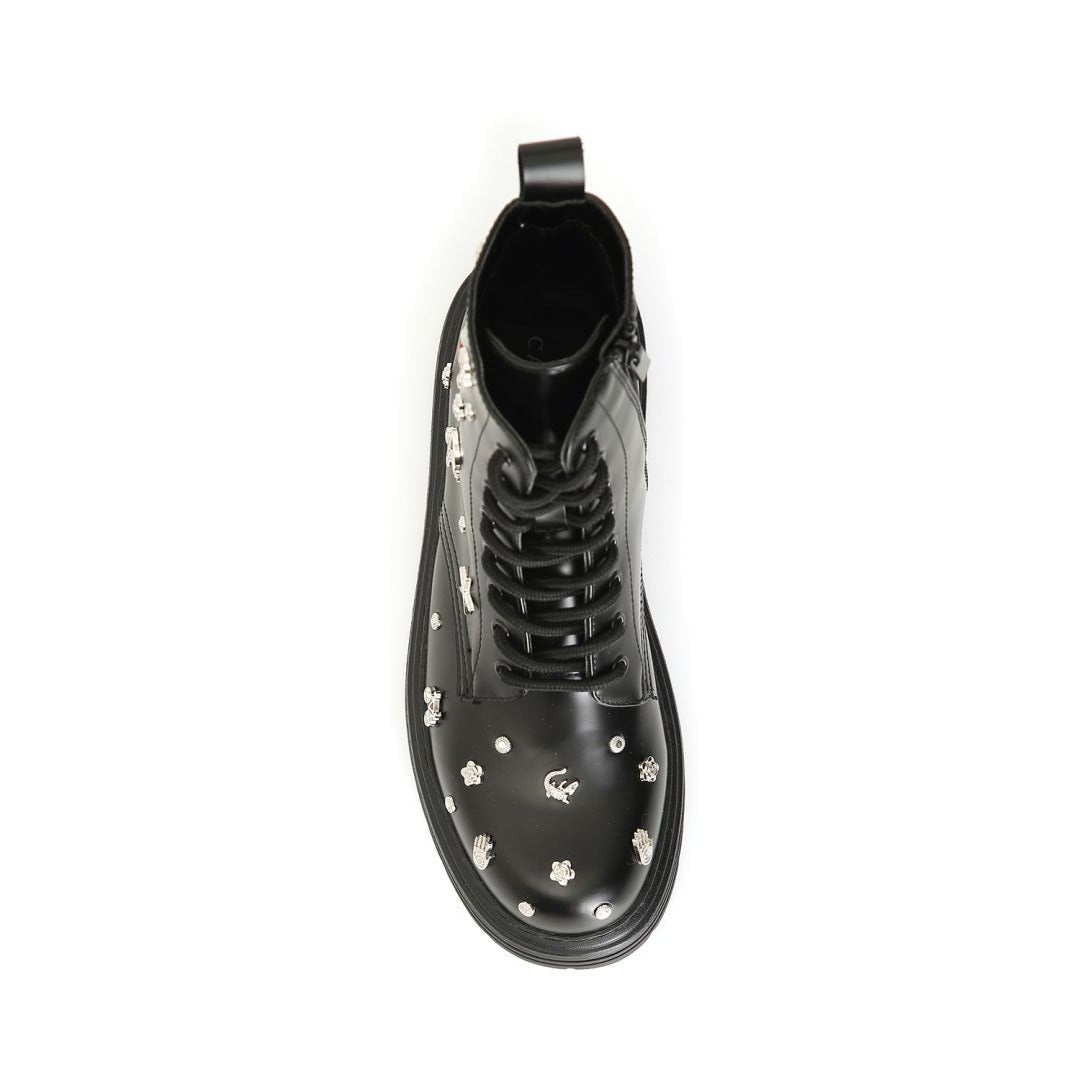 CAFèNOIR stivali anfibio donna tronchetti borchie C1FA9023 N001 NERO inverno 2024