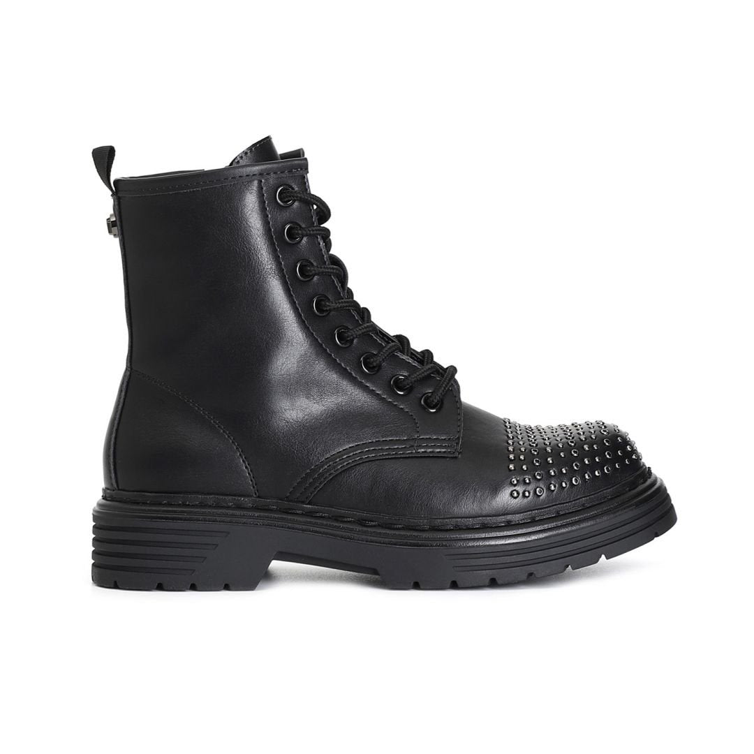 CAFèNOIR stivali anfibio donna tronchetti borchie C1FA9028 N001 NERO inverno 2024