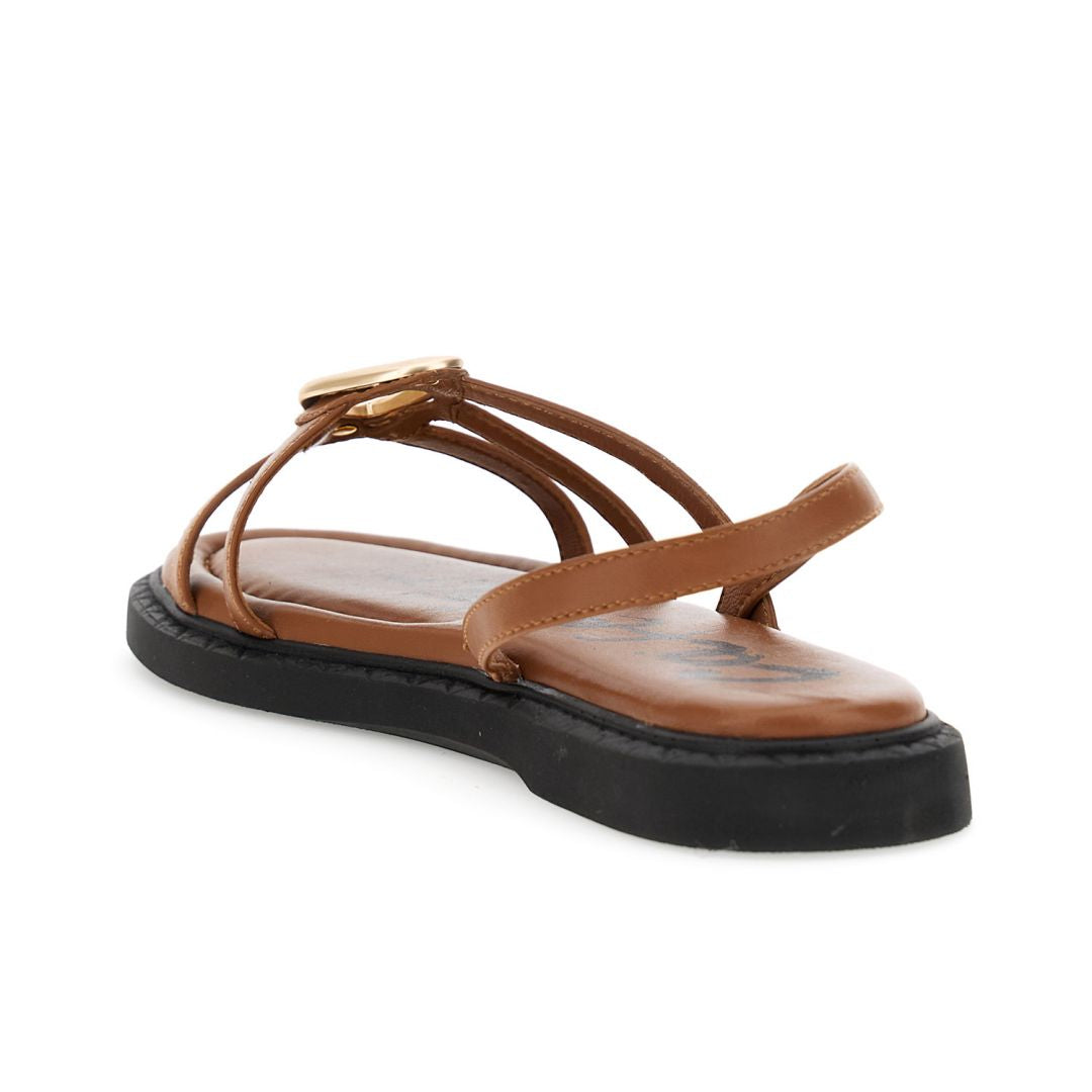 CAFèNOIR sandali donna flat bassi pelle fascette C1FB4007 M007 CUOIO estate 2026