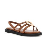 Thumbnail for CAFèNOIR sandali donna flat bassi pelle fascette C1FB4007 M007 CUOIO estate 2026