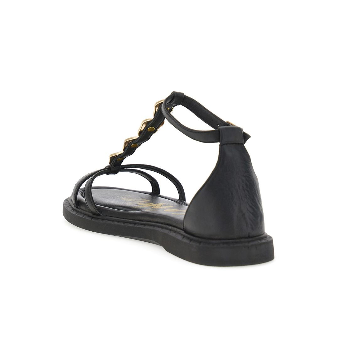 CAFèNOIR sandali donna flat bassi pelle tallone chiuso C1FB4010 N001 NERO estate 2026