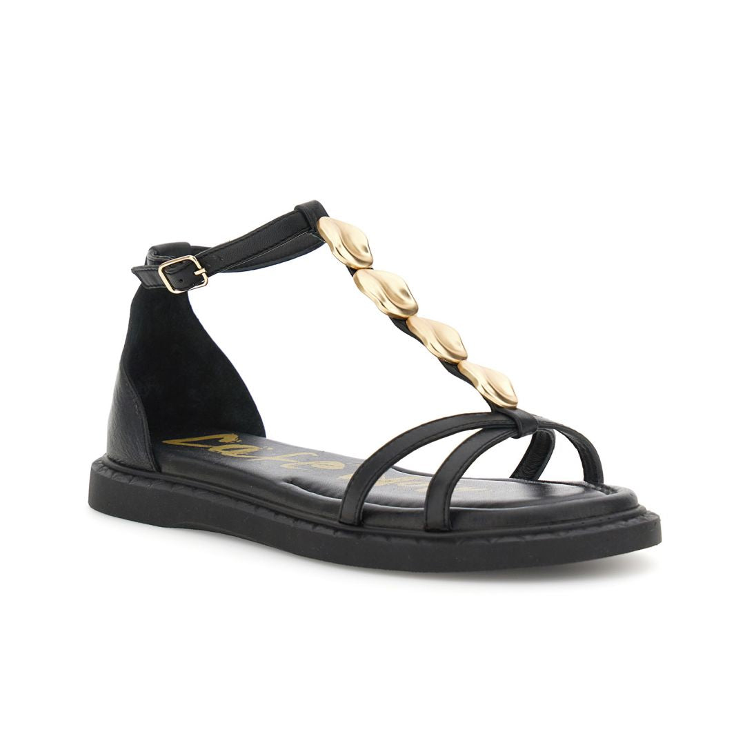 CAFèNOIR sandali donna flat bassi pelle tallone chiuso C1FB4010 N001 NERO estate 2026