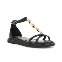 Thumbnail for CAFèNOIR sandali donna flat bassi pelle tallone chiuso C1FB4010 N001 NERO estate 2026