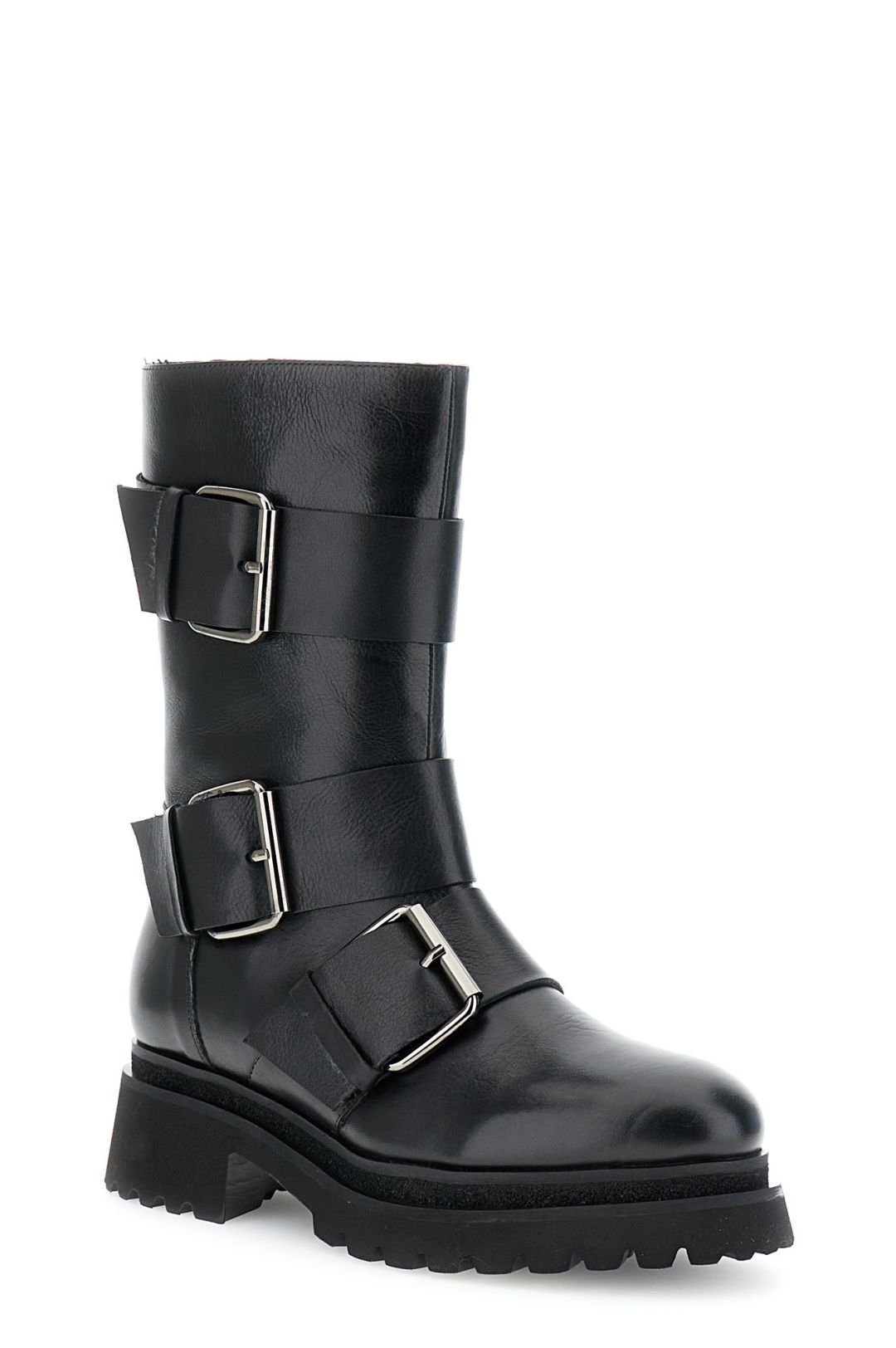 CAFèNOIR stivali donna tronchetti pelle cerniera maxi fibbie C1FD1004 N001 NERO inverno 2025