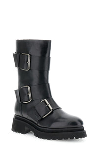 Thumbnail for CAFèNOIR stivali donna tronchetti pelle cerniera maxi fibbie C1FD1004 N001 NERO inverno 2025