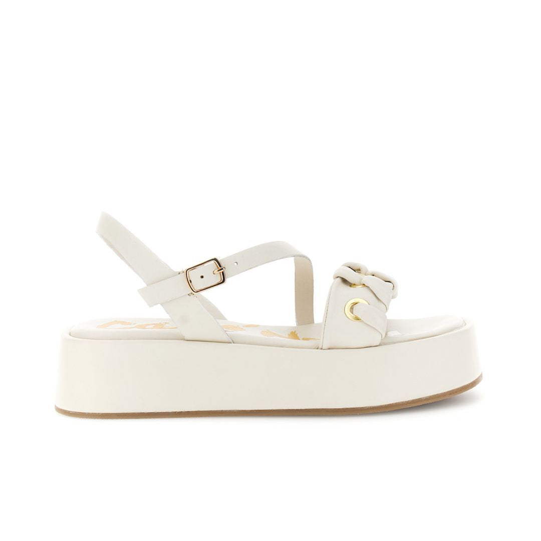 CAFèNOIR sandali donna pelle zeppa plateau cm.4,5 C1GD4001 W021 AVORIO estate 2026