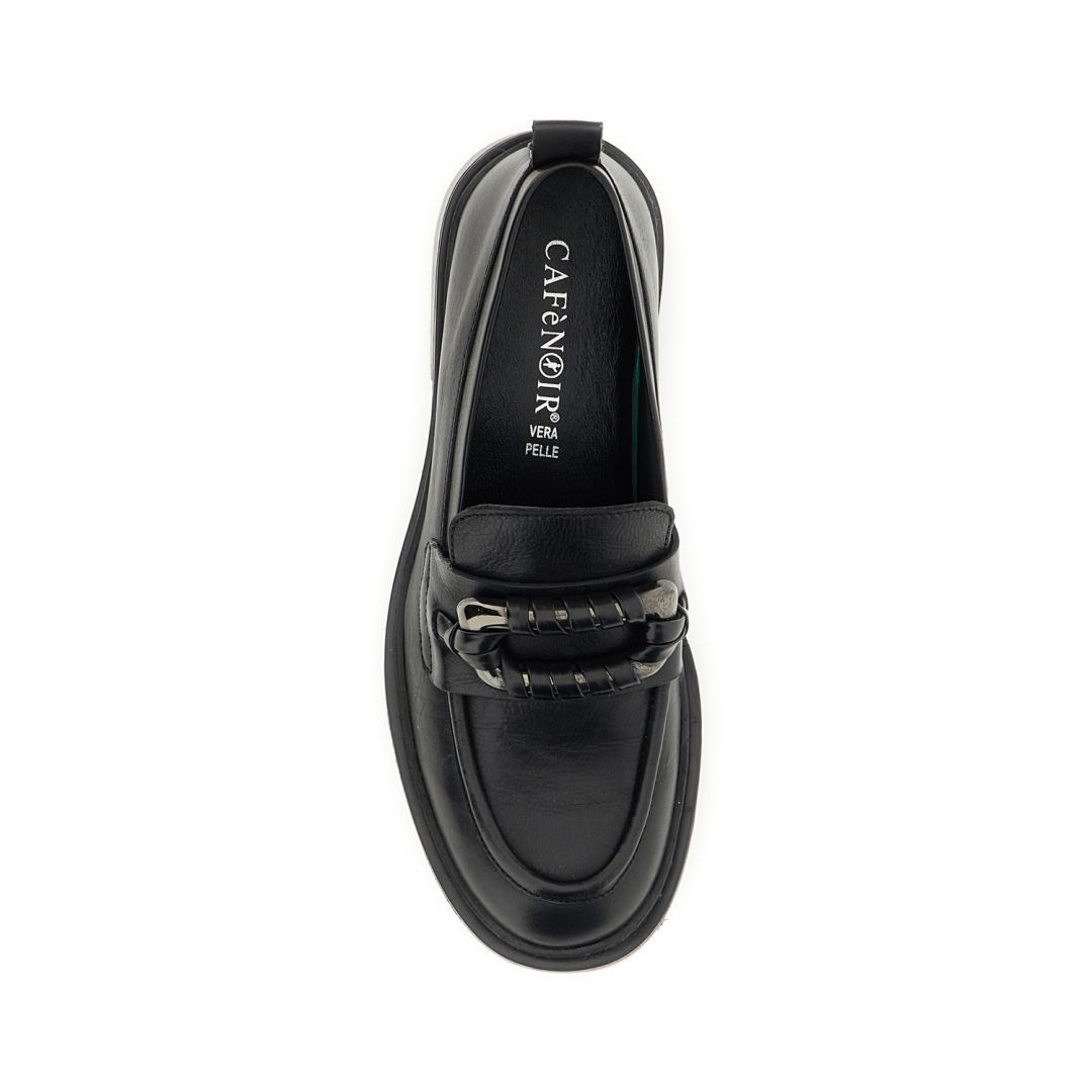 CAFèNOIR scarpe donna mocassino pelle tacco basso C1GE1005 N001 NERO inverno 2025