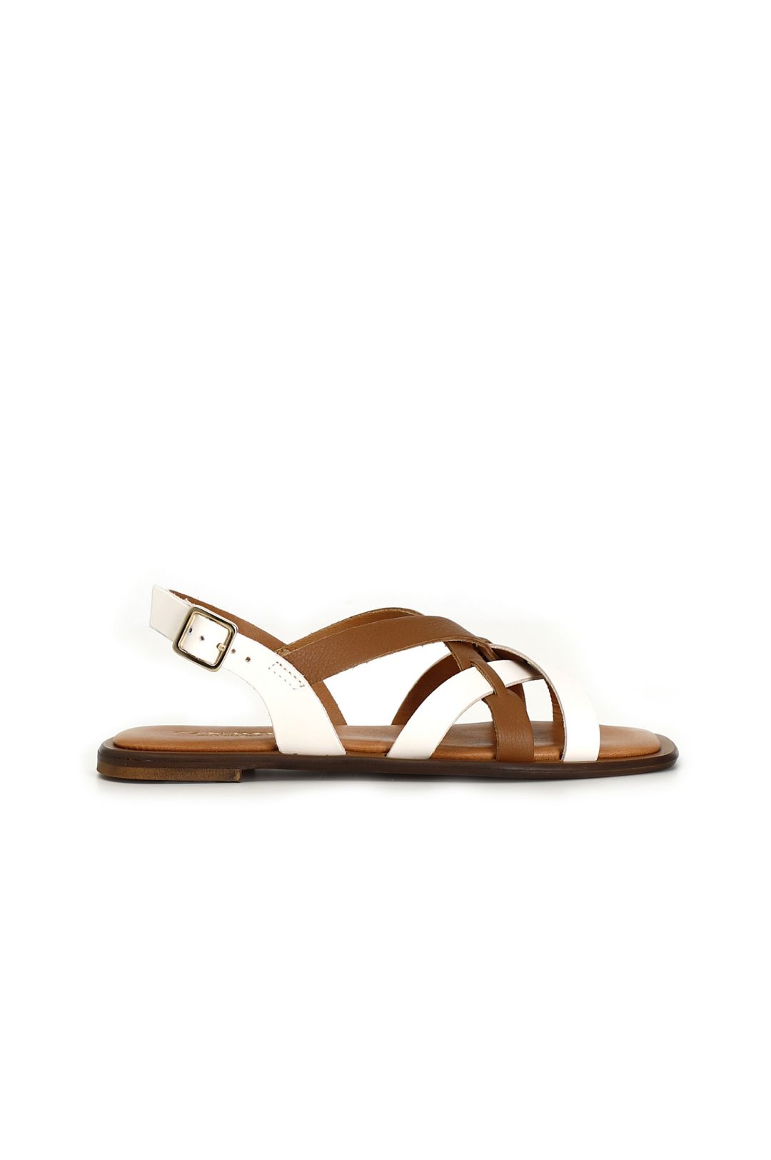 CAFèNOIR sandali donna pelle flat incrocio C1GF1004 W056 CUOIO PANNA estate 2023