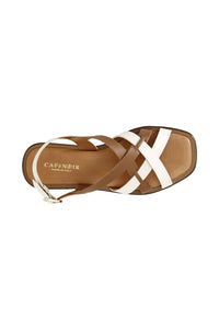 Thumbnail for CAFèNOIR sandali donna pelle flat incrocio C1GF1004 W056 CUOIO PANNA estate 2023