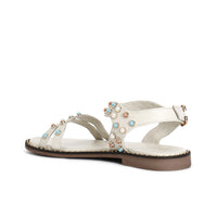 Thumbnail for CAFèNOIR sandali donna flat bassi pelle pietre C1GG1102 W059 BEIGE estate 2025