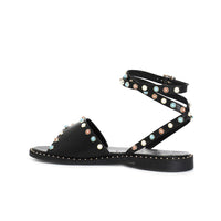 Thumbnail for CAFèNOIR sandali donna flat bassi pelle pietre C1GG1104 N001 NERO estate 2025