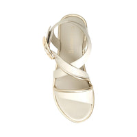 Thumbnail for CAFèNOIR sandali donna flat bassi cinturino pelle C1GG1110 W059 BEIGE ORO estate 2025