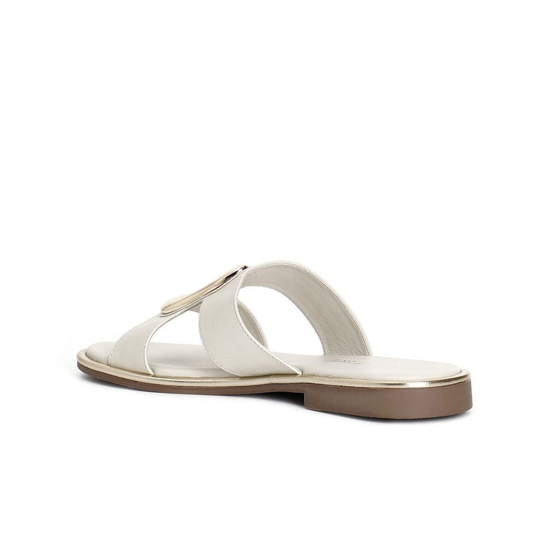 CAFèNOIR sandali donna ciabatta flat bassi pelle C1GG1666 W059 BEIGE ORO estate 2025