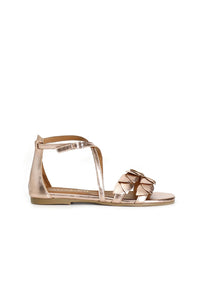 Thumbnail for CAFèNOIR sandali donna flat pelle tallone chiuso C1GG2004 ORO ROSA estate 2023