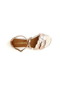 Thumbnail for CAFèNOIR sandali donna flat pelle tallone chiuso C1GG2004 ORO ROSA estate 2023