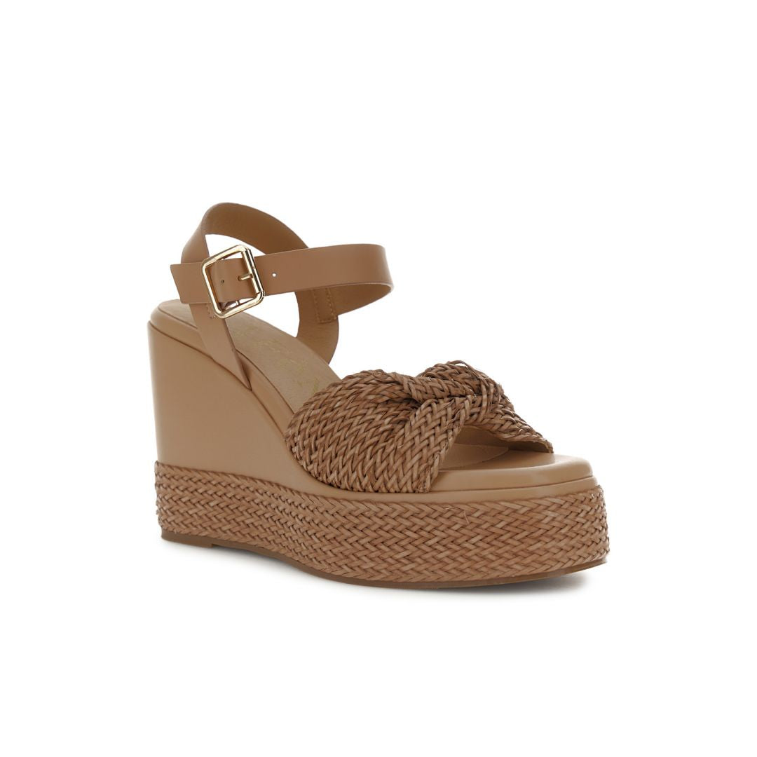 CAFèNOIR sandali donna ecopelle zeppa plateau cm.9 C1GG9701 M007 CUOIO chiaro estate 2026
