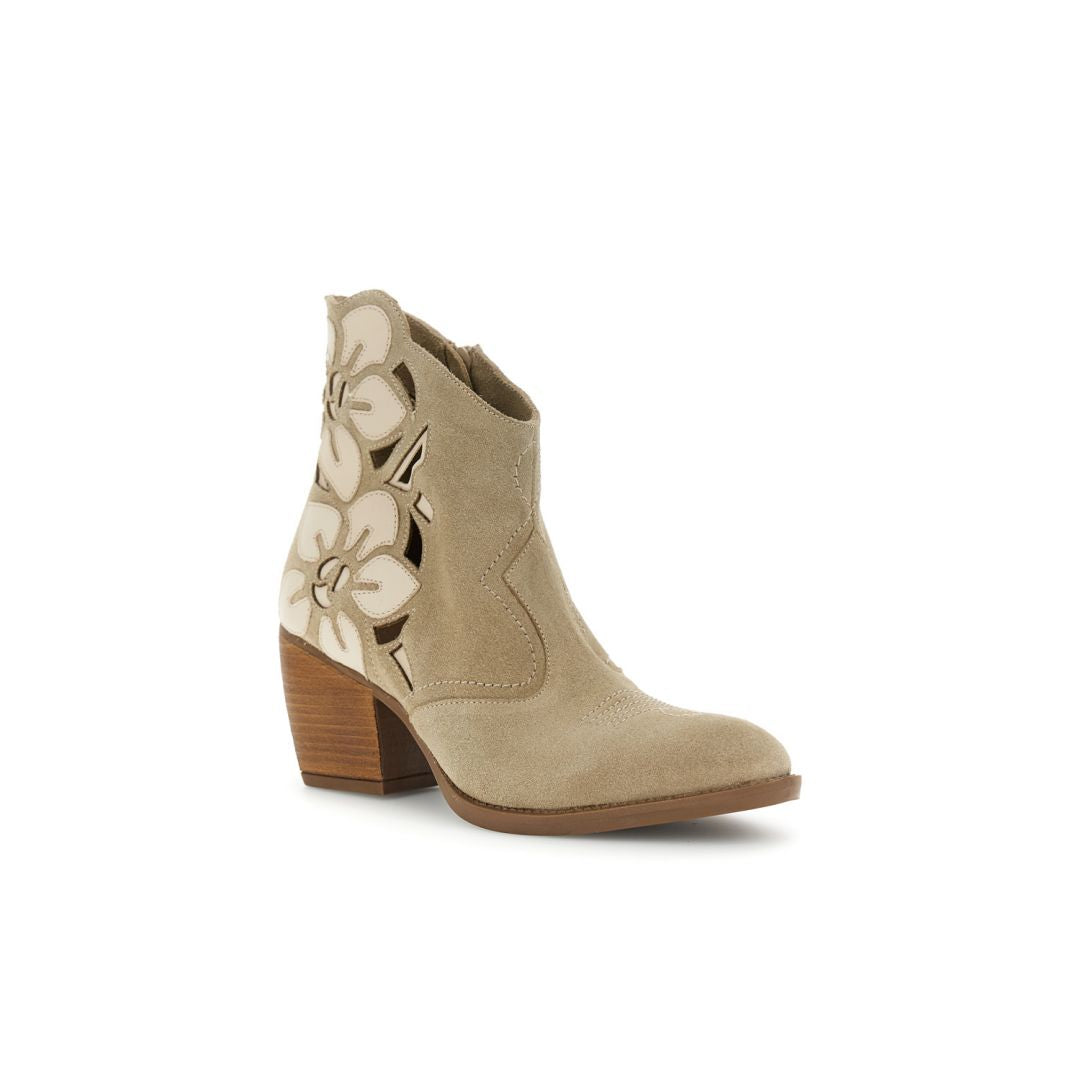 CAFèNOIR stivaletti donna tronchetti pelle scamosciata traforati C1HB6112 M008 BEIGE estate 2026