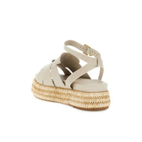 Thumbnail for CAFèNOIR sandali donna ecopelle espadrillas zeppa plateau cm.6 C1HH9011 M008 BEIGE estate 2026