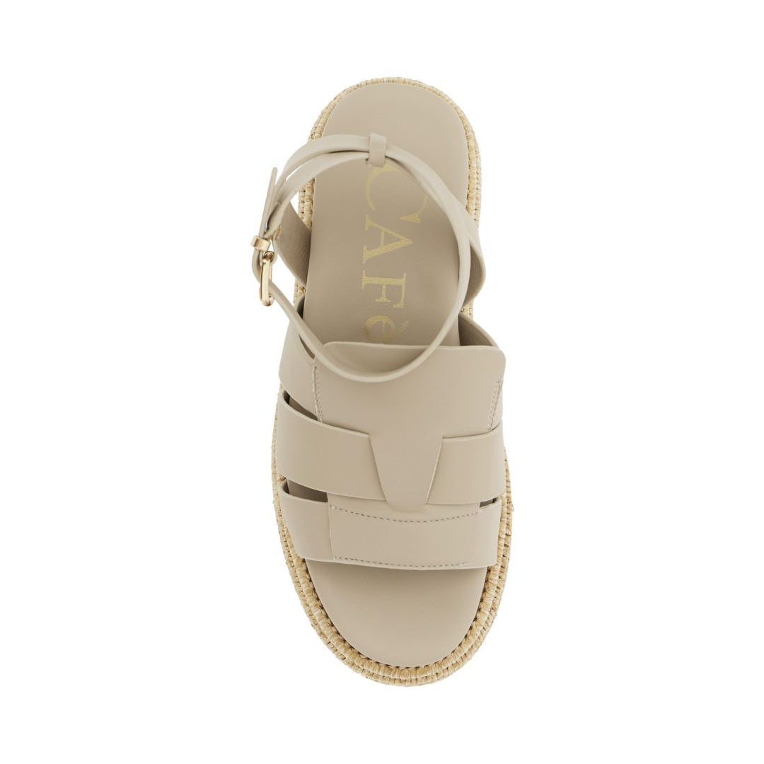 CAFèNOIR sandali donna ecopelle espadrillas zeppa plateau cm.6 C1HH9011 M008 BEIGE estate 2026