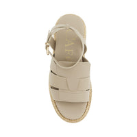 Thumbnail for CAFèNOIR sandali donna ecopelle espadrillas zeppa plateau cm.6 C1HH9011 M008 BEIGE estate 2026