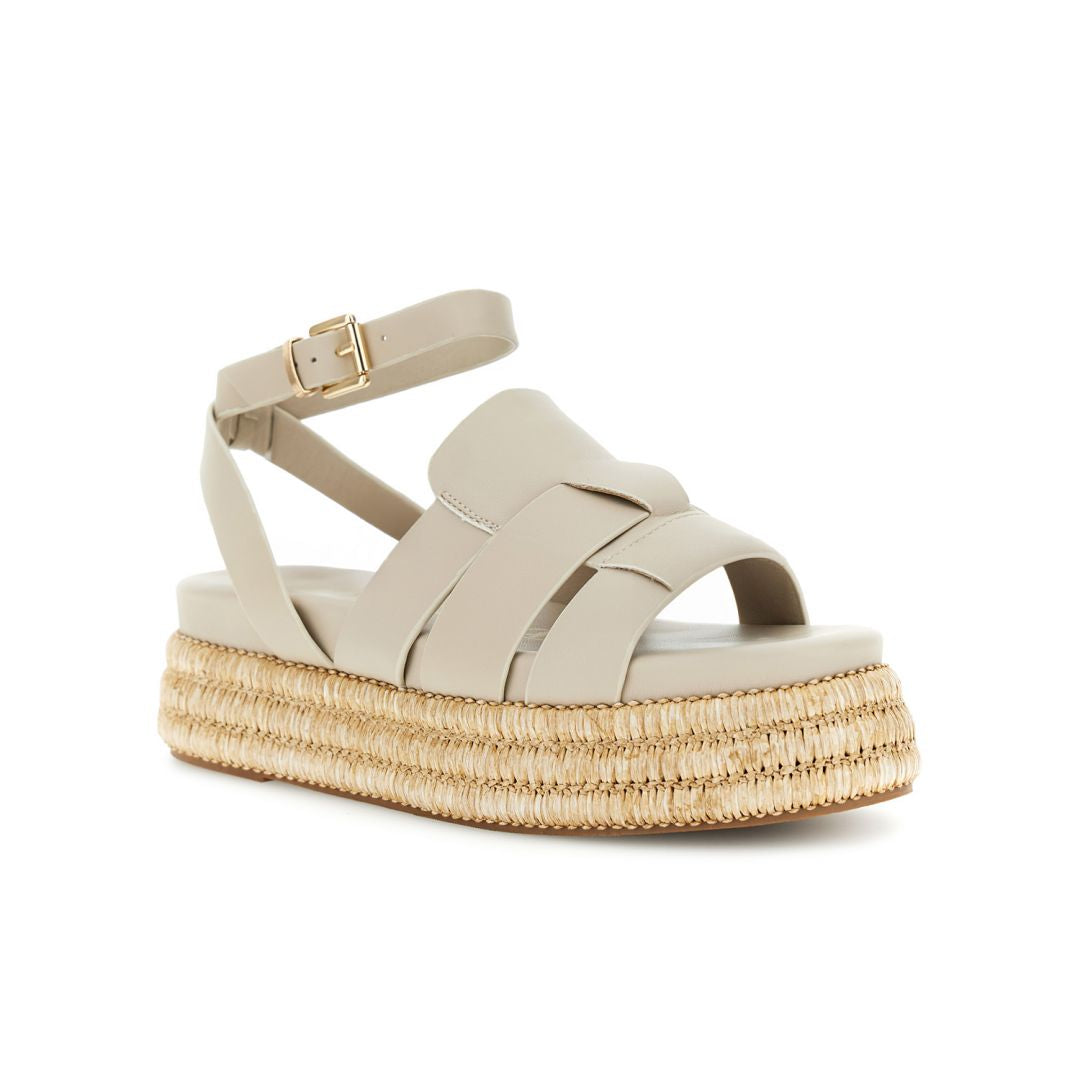 CAFèNOIR sandali donna ecopelle espadrillas zeppa plateau cm.6 C1HH9011 M008 BEIGE estate 2026
