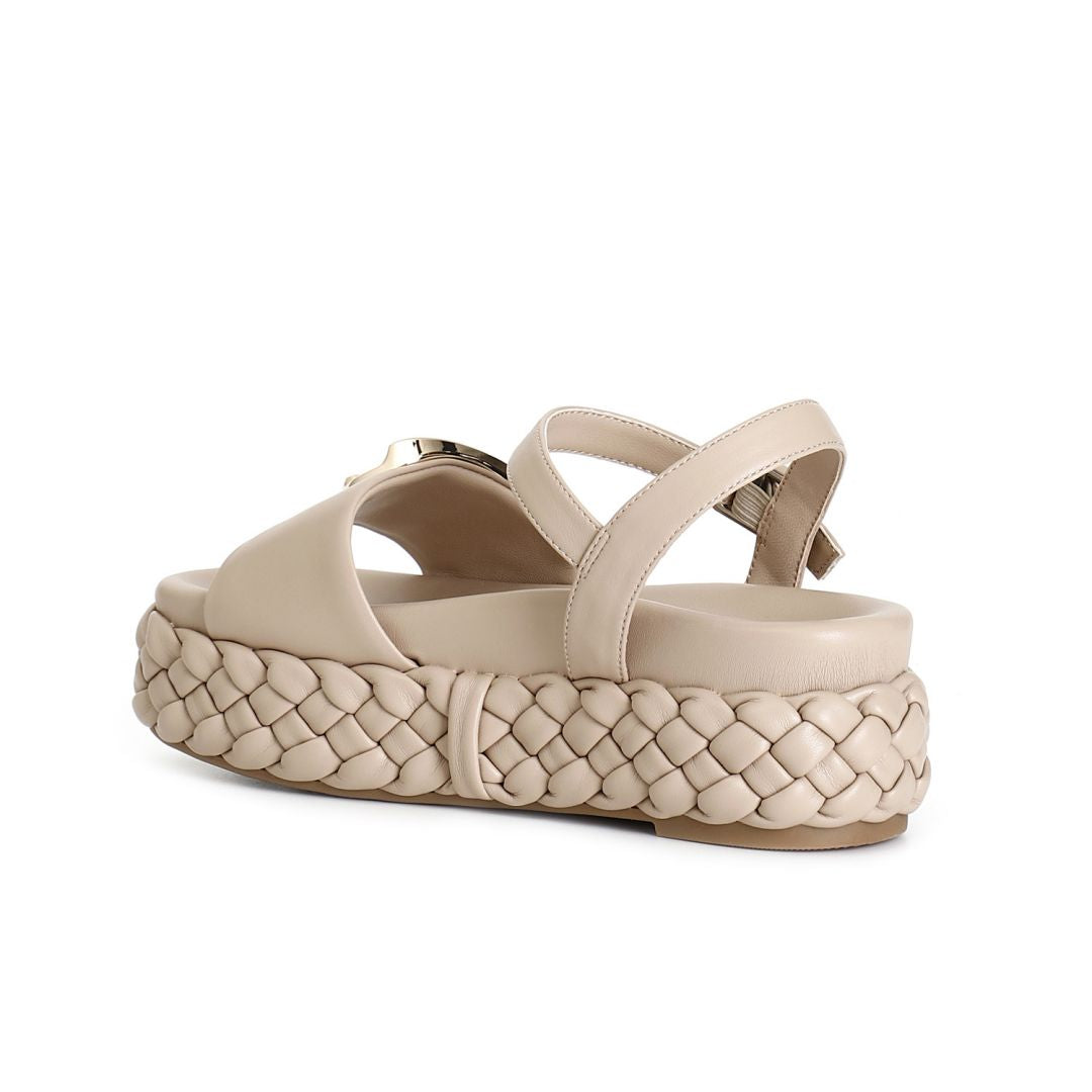 CAFèNOIR sandali donna ecopelle zeppa cm.6 C1HH9112 M005 BEIGE estate 2025