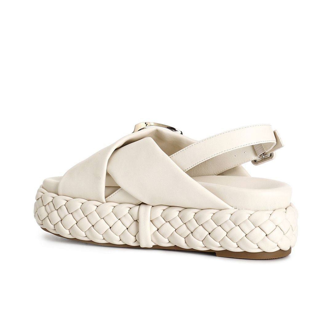 CAFèNOIR sandali donna ecopelle zeppa cm.6 C1HH9114 W038 PANNA estate 2025