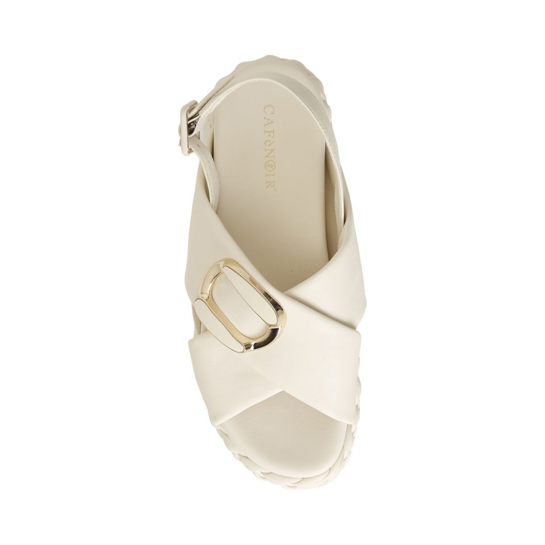 CAFèNOIR sandali donna ecopelle zeppa cm.6 C1HH9114 W038 PANNA estate 2025