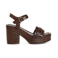 Thumbnail for CAFèNOIR sandali donna pelle tacco 9 C1HL1051 M012 MARRONE estate 2025