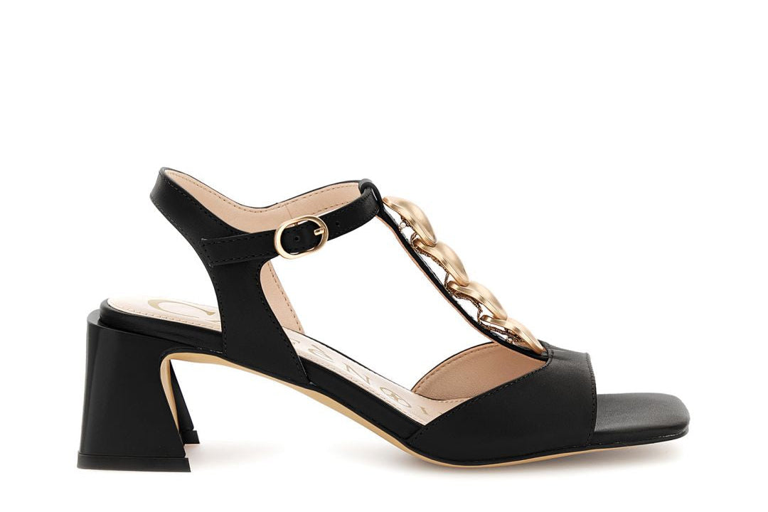 CAFèNOIR sandali donna pelle tacco largo 5.5 disegno a T C1MC4006 N001 NERO estate 2026