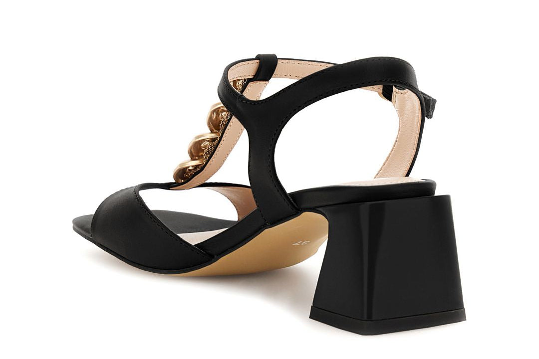 CAFèNOIR sandali donna pelle tacco largo 5.5 disegno a T C1MC4006 N001 NERO estate 2026