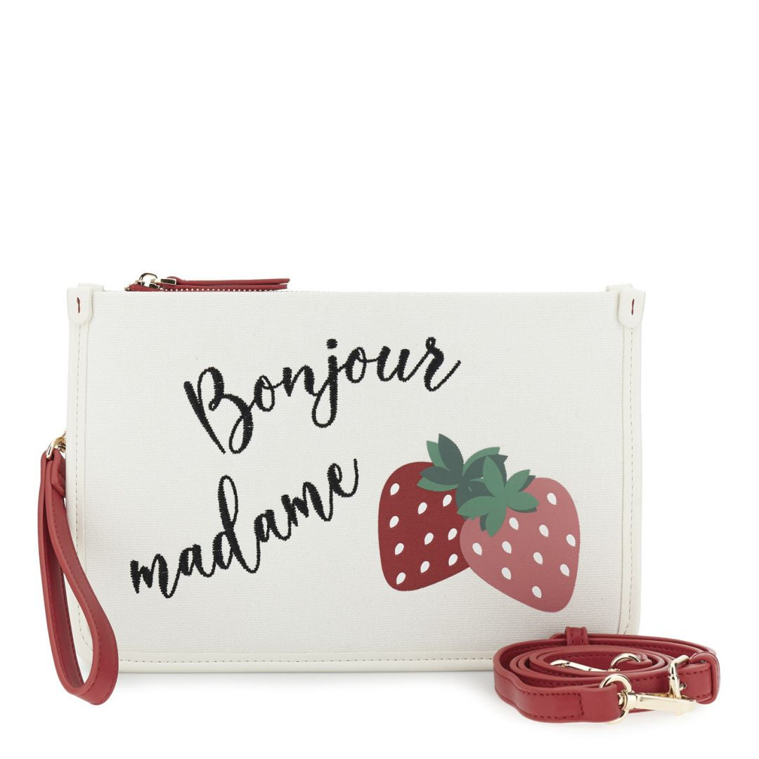 CAFèNOIR borsa donna clutch tracolla canvas ecopelle small C3JB0024 W001 BIANCO estate 2026