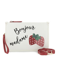 Thumbnail for CAFèNOIR borsa donna clutch tracolla canvas ecopelle small C3JB0024 W001 BIANCO estate 2026