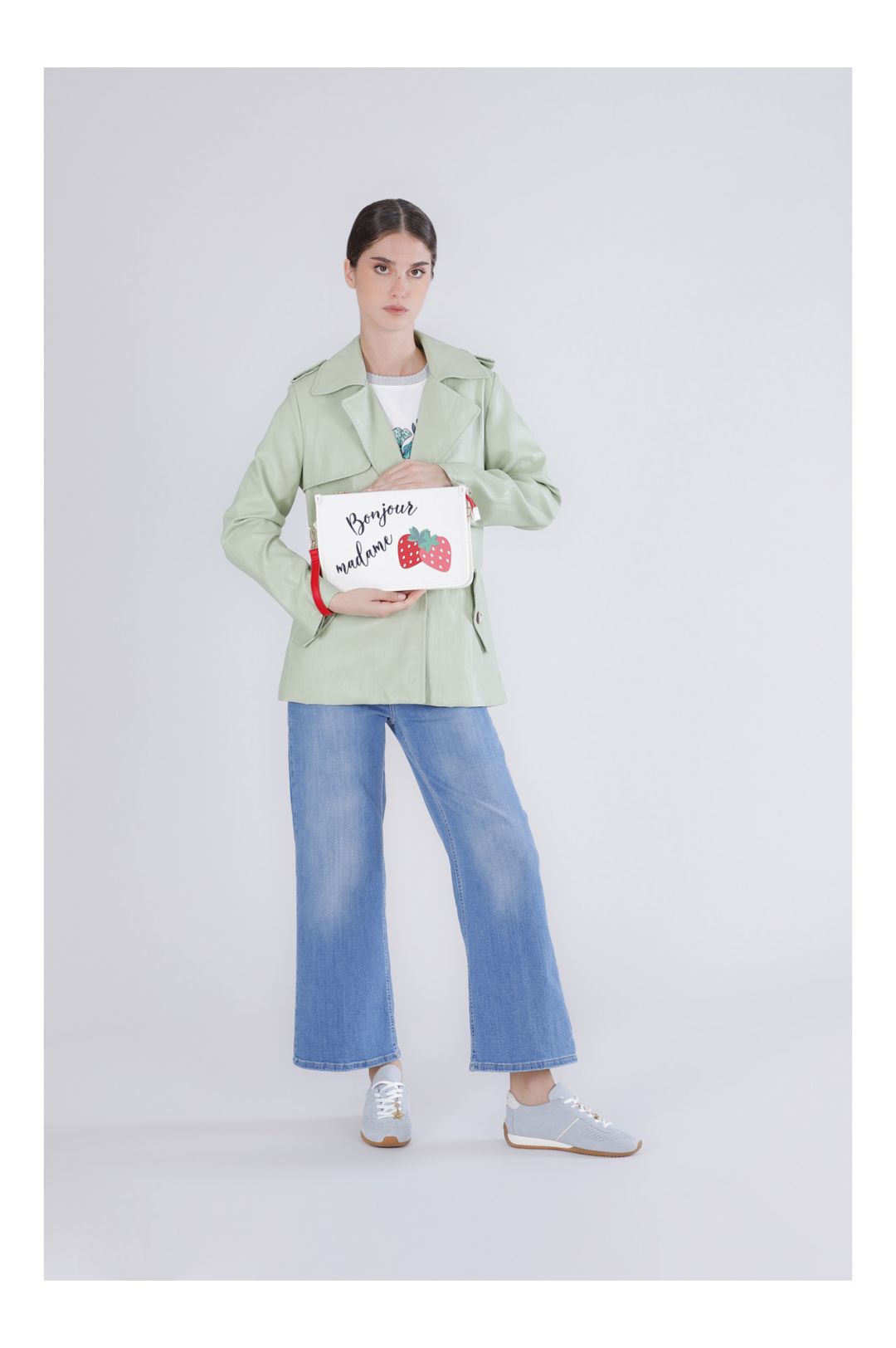 CAFèNOIR borsa donna clutch tracolla canvas ecopelle small C3JB0024 W001 BIANCO estate 2026