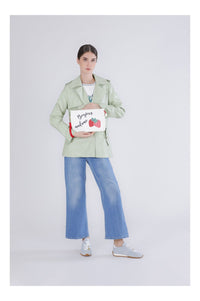 Thumbnail for CAFèNOIR borsa donna clutch tracolla canvas ecopelle small C3JB0024 W001 BIANCO estate 2026