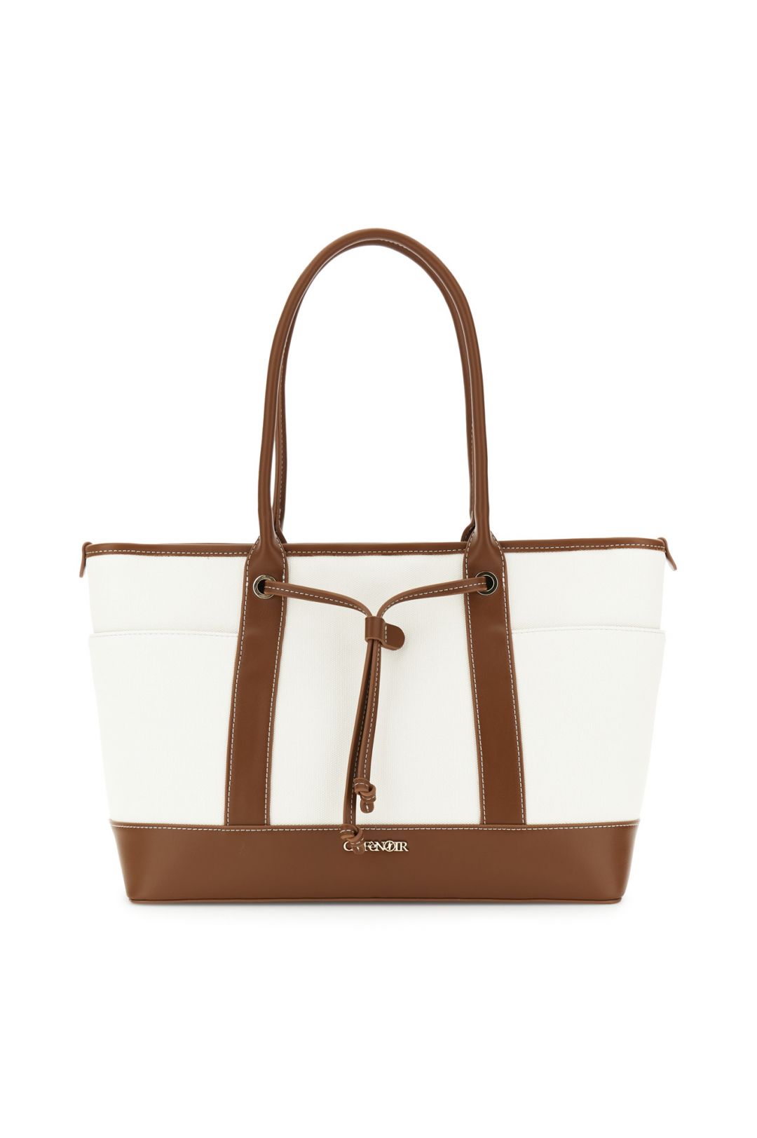 CAFèNOIR borsa donna shopping a spalla canvas large C3MB1005 W099 PANNA CUOIO estate 2026