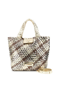 Thumbnail for CAFèNOIR borsa donna a mano intrecciata media C3MG1022 M122 BRONZO PLATINO estate 2026