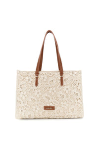 Thumbnail for CAFèNOIR borsa donna shopping macramè large C3NB1051 M072 ECRU BEIGE estate 2026