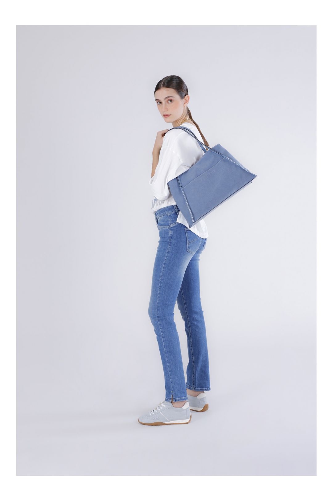 CAFèNOIR borsa donna shopping a spalla ecosuede grande C3NF1022 B004 AVIO estate 2026