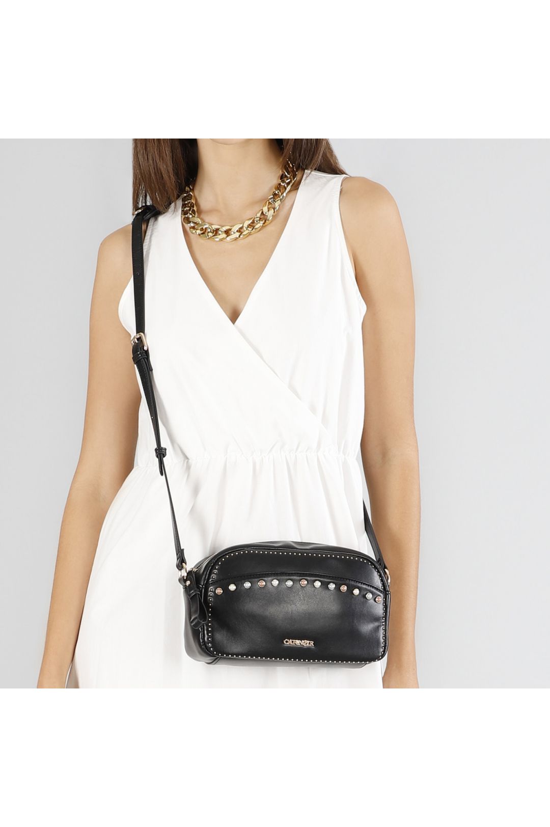 CAFèNOIR borsa donna camera bag tracolla ecopelle small C3NI0819 N001 NERO estate 2025