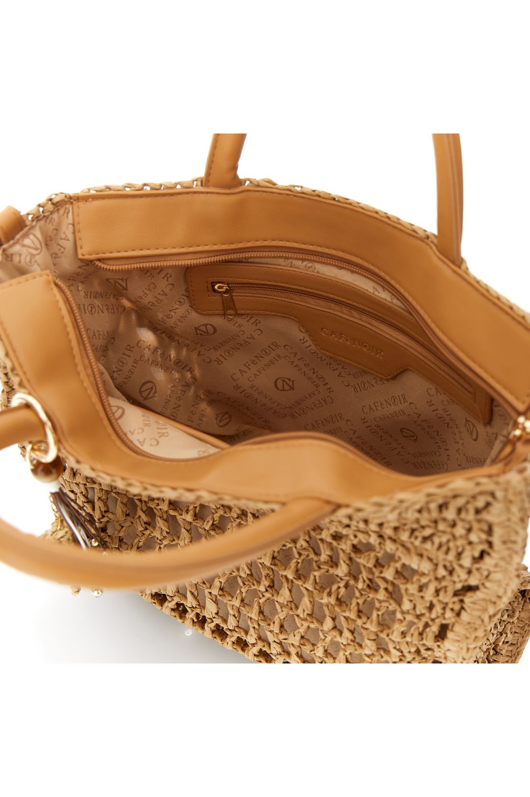 CAFèNOIR borsa donna a mano raffia media C3VD1003 M073 CAMMELLO estate 2026