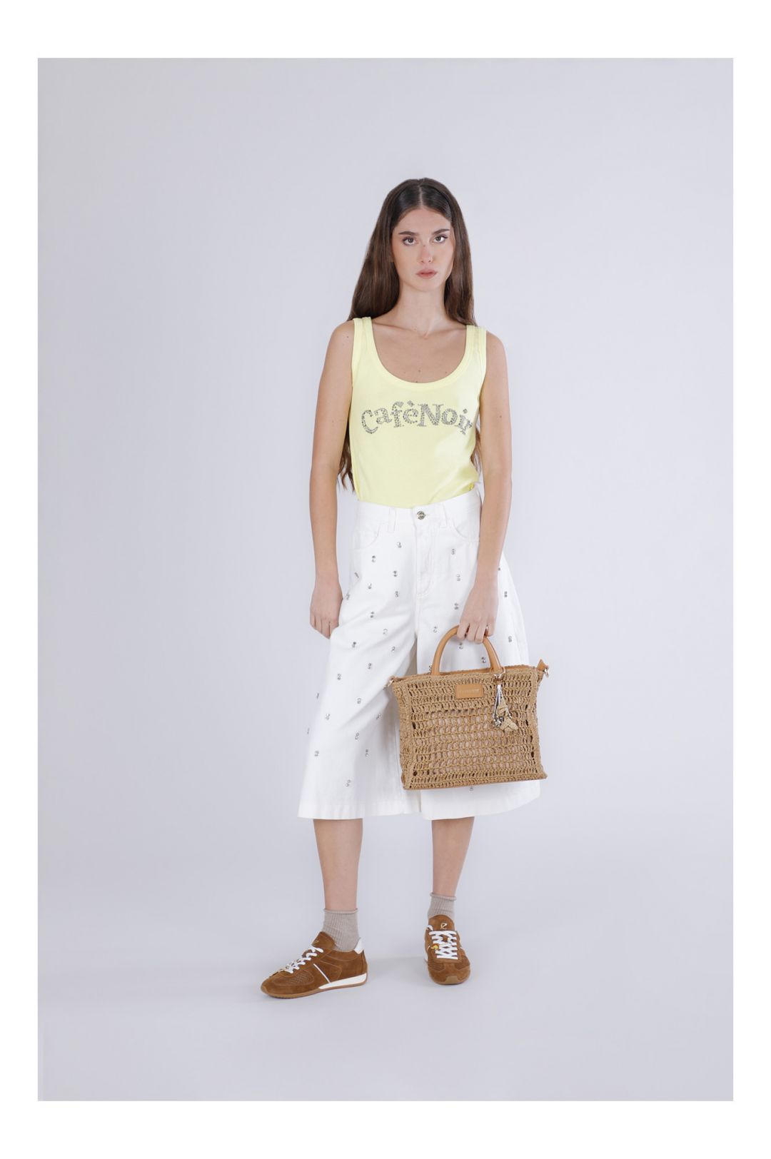 CAFèNOIR borsa donna a mano raffia media C3VD1003 M073 CAMMELLO estate 2026