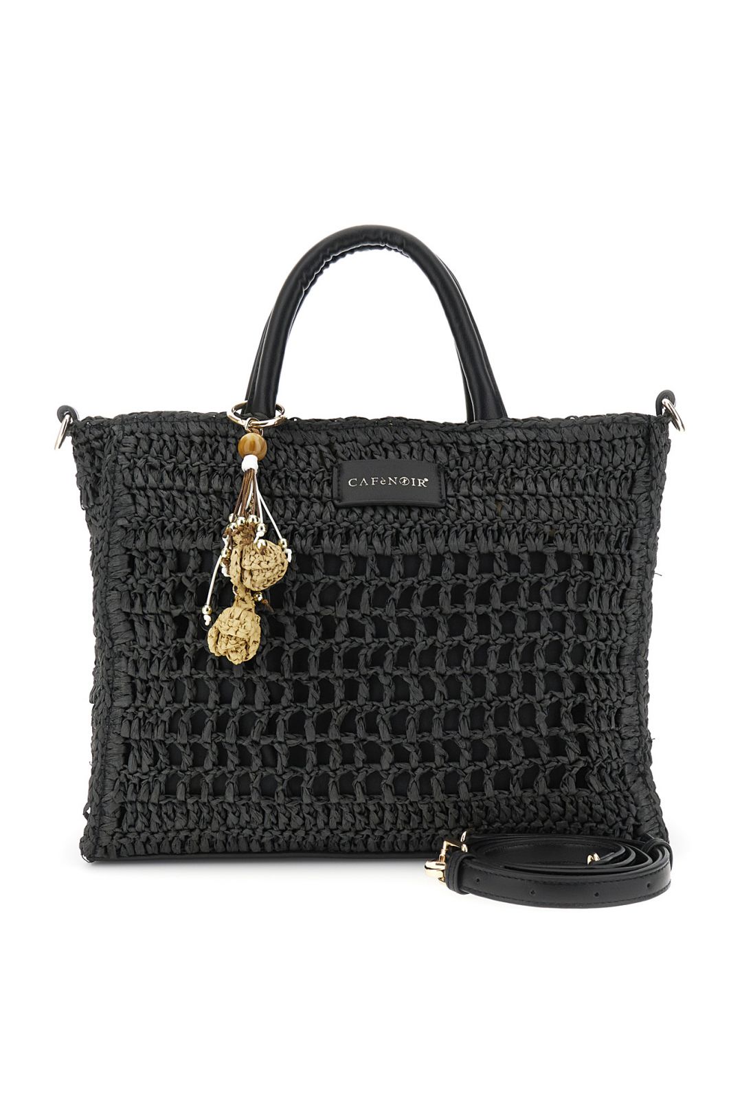CAFèNOIR borsa donna a mano raffia media C3VD1003 N078 NERO estate 2026