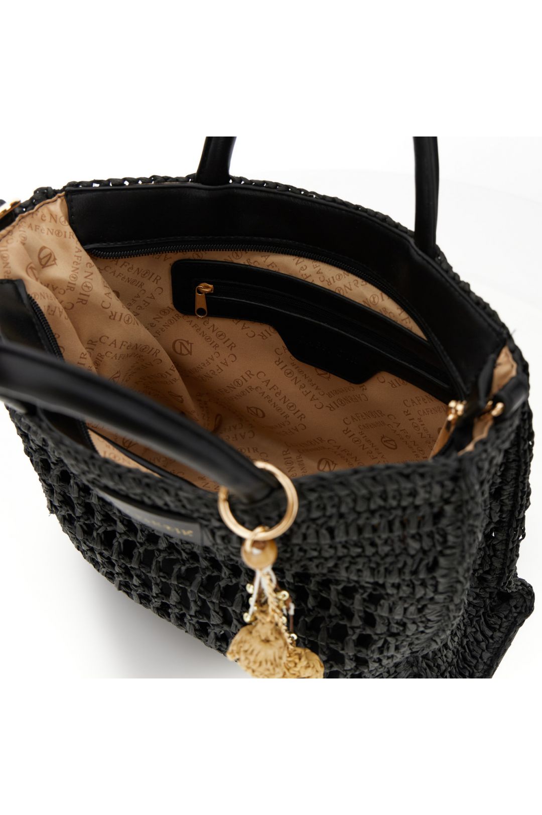 CAFèNOIR borsa donna a mano raffia media C3VD1003 N078 NERO estate 2026